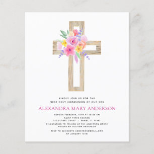 Flyer Presupuestos Primero Santa Comunión Pastel Floral