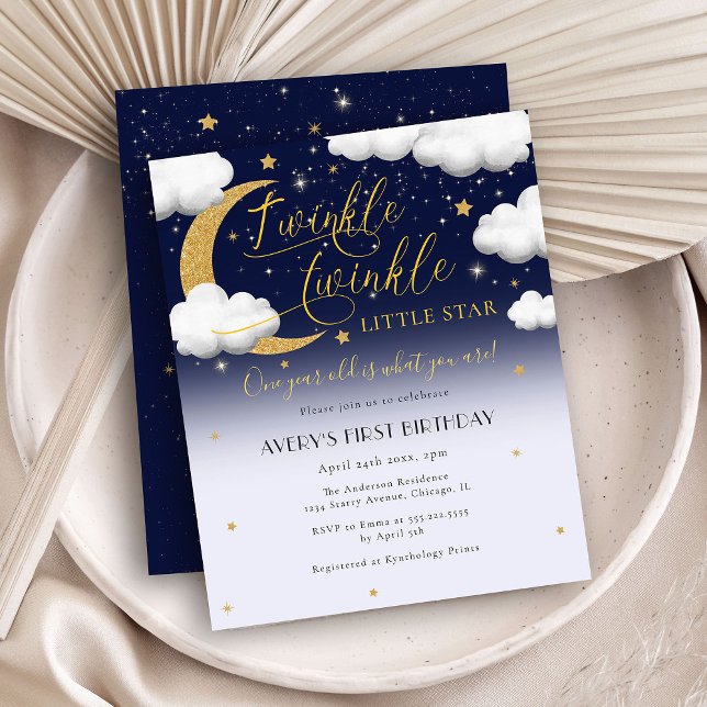 Flyer Primer cumpleaños Twinkle Twinkle Little Star (Subido por el creador)