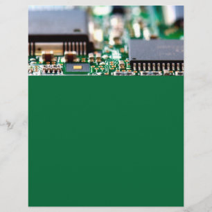 Flyer Primer plano del chip del ordenador