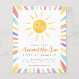 Flyer Primer viaje alrededor de la invitación al primer 