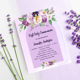 Flyer Primera invitación al presupuesto de flores violet