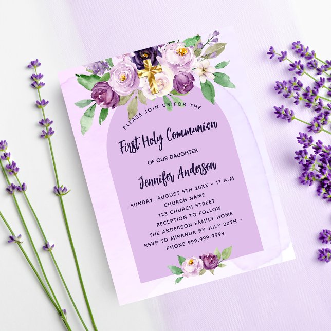 Flyer Primera invitación al presupuesto de flores violet (Subido por el creador)