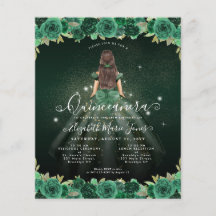 Princesa Verde Floral Barata Cumpleaños Quinceaner