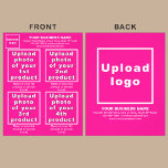Flyer Productos comerciales o servicios en viajero rosa<br><div class="desc">Volante que usted puede personalizar para poner su marca comercial, productos o servicios y otra información de su negocio. Puedes poner hasta 4 productos o servicios. Personalizar y dáselo a sus clientes o clientes para que anuncien su marca y promuevan sus productos o servicios. material de marketing de personalizable que...</div>
