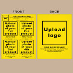 Flyer Productos de negocios o servicios en viajero amari<br><div class="desc">Volante que usted puede personalizar para poner su marca comercial, productos o servicios y otra información de su negocio. Puedes poner hasta 4 productos o servicios. Personalizar y dáselo a sus clientes o clientes para que anuncien su marca y promuevan sus productos o servicios. material de marketing de personalizable que...</div>