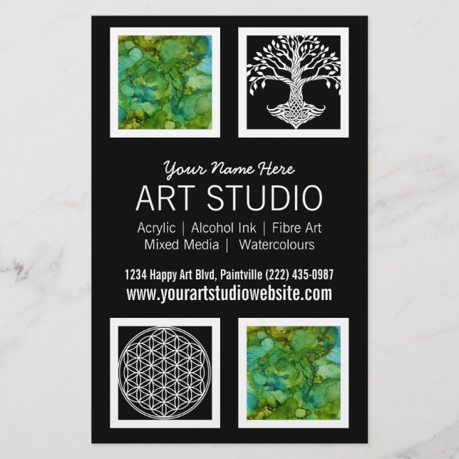 Flyer Profesional Artista Business Handout (Frente)