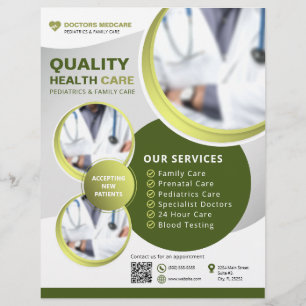 Flyer Profesional de la salud verde