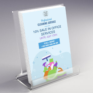 Flyer Profesional de limpieza de oficina del empleado do
