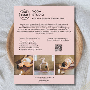 Flyer Profesora de instructores de yoga, negocio promoci
