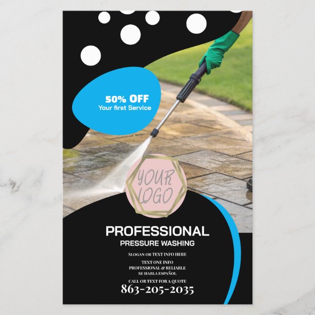 Flyer Professional Pressure Wash Minimalist Logo (Frente)
