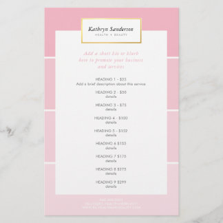 Flyer PROMO PRICE SERVICES LISTA chip de pintura rosa mo