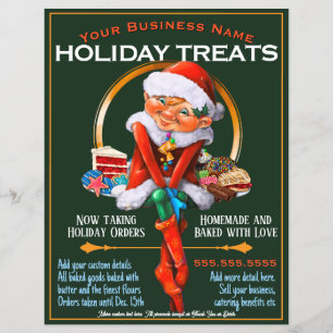 Flyer Promoción de Catering de Galletas de Navidad