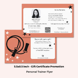 Flyer Promoción de certificado de regalo de fitness para