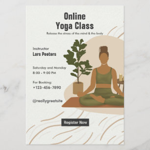 Flyer Promoción de clases de yoga en línea