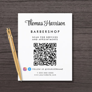 Flyer Promoción de código QR de script de firma comercia