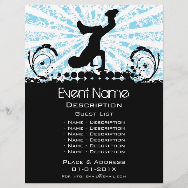 Flyer Promoción de eventos de baile de interrupción (Frente)