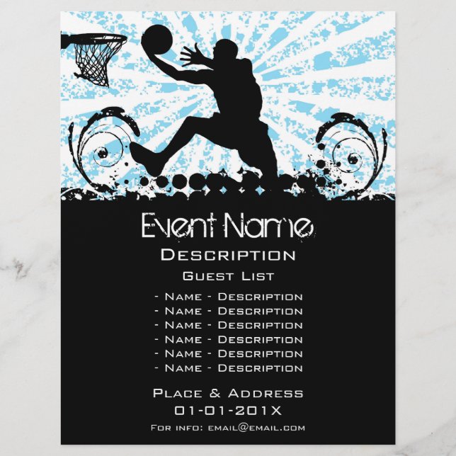 Flyer Promoción de eventos de baloncesto (Frente)