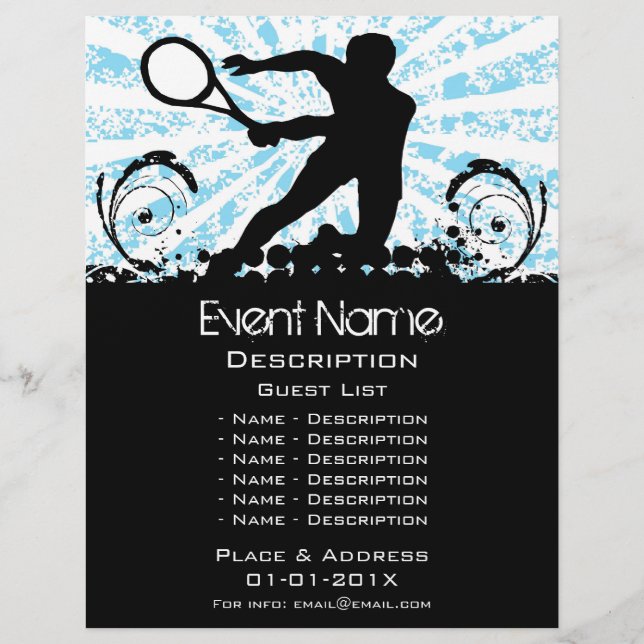 Flyer Promoción de eventos de tenis (Frente)