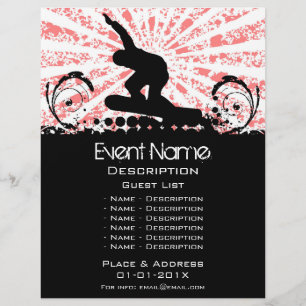 Flyer Promoción de eventos Snowboard