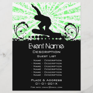 Flyer Promoción de eventos Snowboard