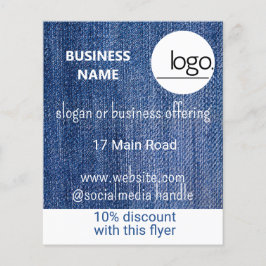 FLYER PROMOCIÓN DE MARKETING DE NEGOCIOS BLUE DENIM LOGO
