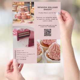 Flyer Promoción de panaderías Foto de medios sociales QR