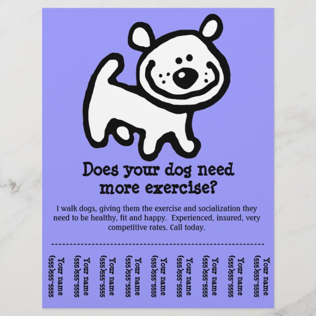 Flyer Promoción de Personalizable de CUTE Dog Walker (Frente)