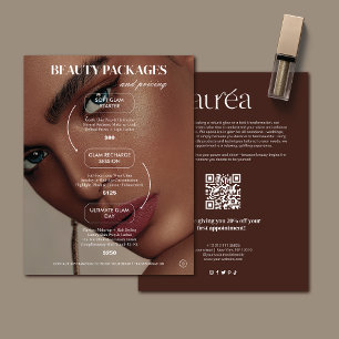 Flyer Promoción de precios de maquillaje de salón