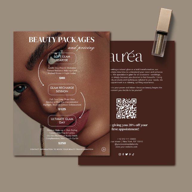 Flyer Promoción de precios de maquillaje de salón (Subido por el creador)