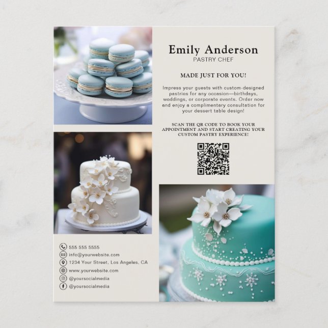 Flyer Promoción de servicios de panadería para pastelero (Frente)