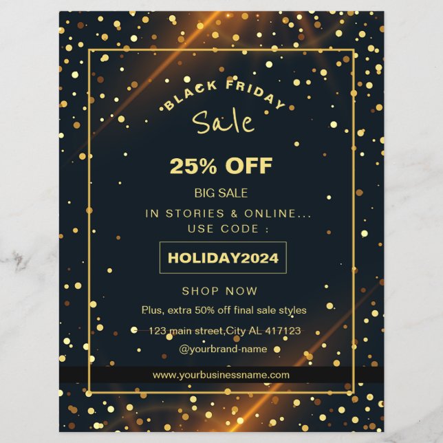 Flyer promoción de venta de vacaciones Beautiful Golden  (Frente)