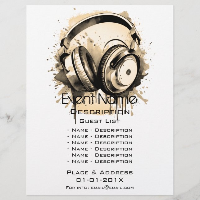 Flyer Promoción del evento musical (Frente)