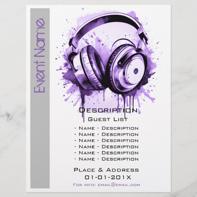 Flyer Promoción del evento musical (Frente)