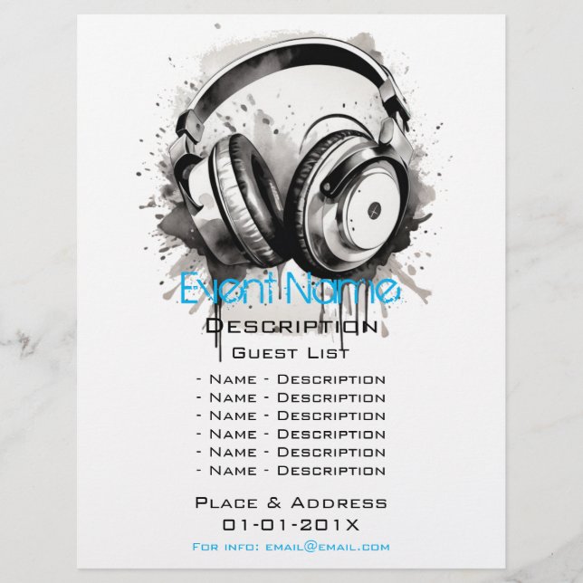 Flyer Promoción del evento musical (Frente)