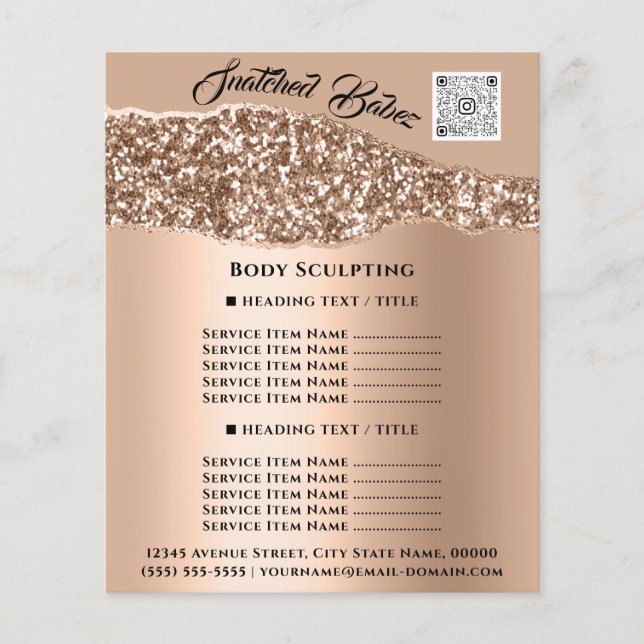 Flyer Promoción del LOGO QR en la Salón de Belleza de Be (Frente)