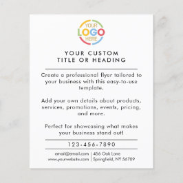 Flyer Promoción del logotipo comercial moderno en blanco