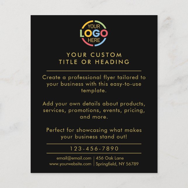 Flyer Promoción del logotipo comercial moderno en blanco (Atrás)