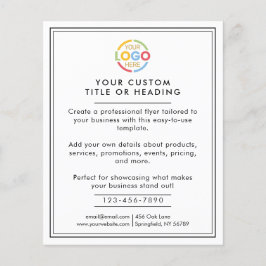 Flyer Promoción del logotipo comercial moderno en blanco