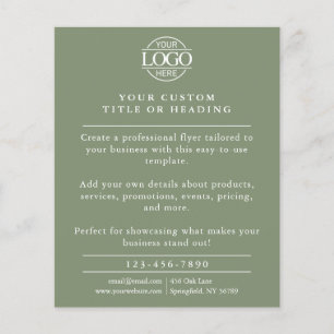 Flyer Promoción del logotipo de negocios verde de sabio