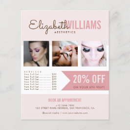 Flyer Promoción del Salón de Belleza Rosa Chic Blush