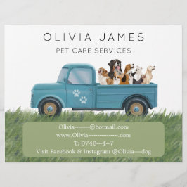 Flyer Promoción del servicio de cuidado de mascotas del 