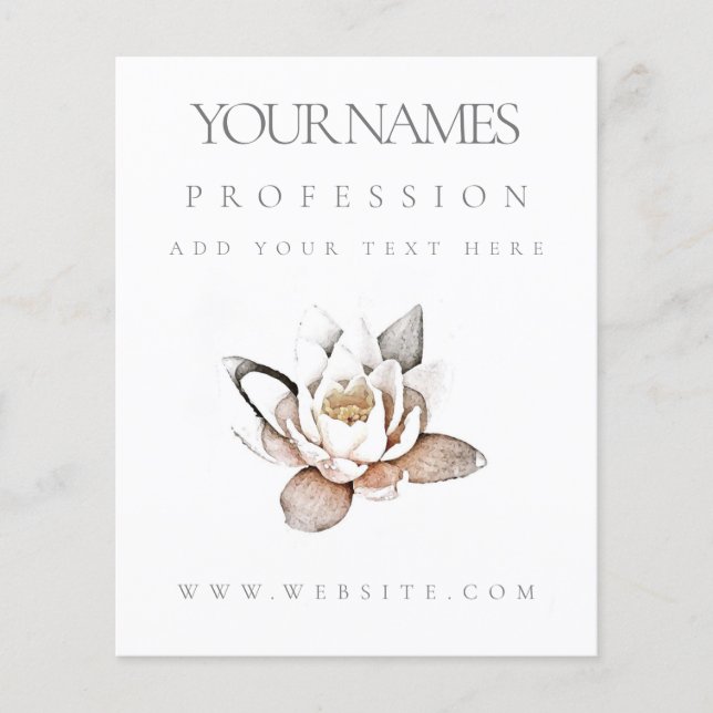 FLYER : PROMOCIÓN EMPRESARIAL : LOTUS BLANCO (Frente)