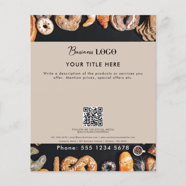 Flyer Promoción profesional de negocios 2 Foto Beige (Frente)