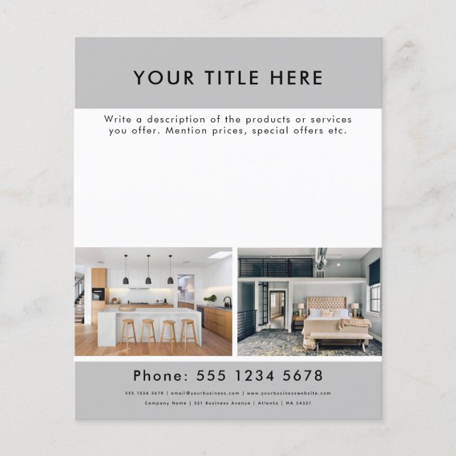 Flyer Promoción profesional de negocios 2 Foto y texto (Frente)