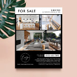 Flyer Propiedad De Venta De Fotos Con Logotipo Negro min<br><div class="desc">Volante minimalista de mercadeo inmobiliario para venta con espacio para su logotipo y 3 fotos. Este folleto de marketing de propiedades en blanco y negro totalmente personalizable presenta un diseño sencillo con espacio para el texto de su personalizado y los detalles de su propiedad. ¡Una manera fácil de promocionar tus...</div>