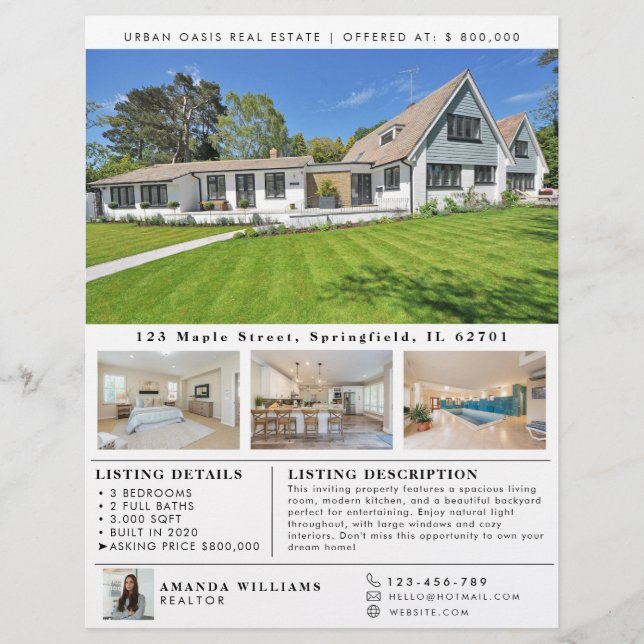 Flyer Propiedad moderna Open House (Frente)