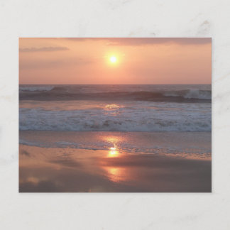 Flyer Prospectus Coucher de soleil rose sur la plage