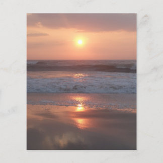 Flyer Prospectus Coucher de soleil rose sur la plage