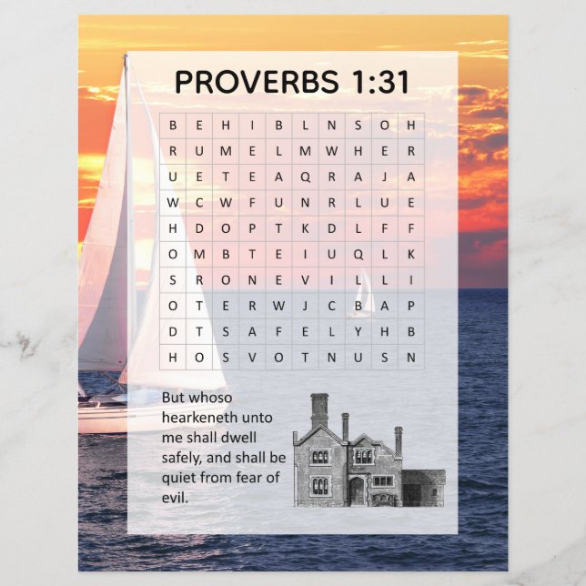 Flyer Proverbs Sunset Sailing Church Activity (Frente)