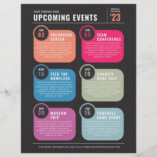 Flyer Próximo calendario de eventos (Frente)
